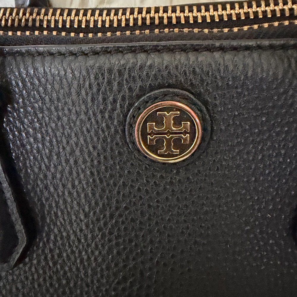 Tory Burch Black Pebbled Leather Satchel - Picture 3 of 9